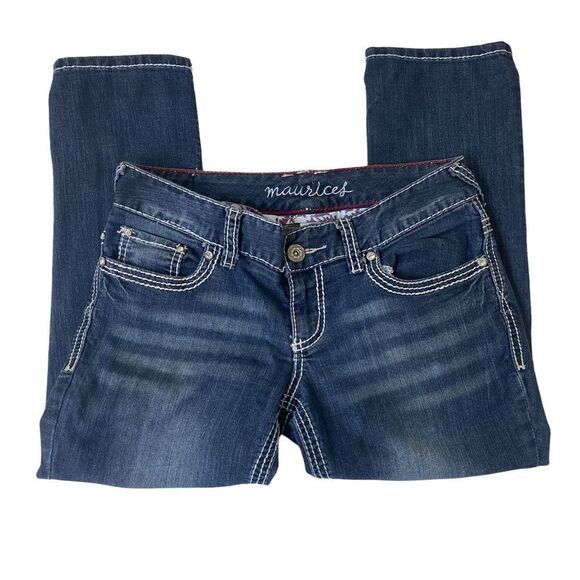Maurice’s Denim Dark Wash Double Stitched Capri Jeans Sz 1/2 - Picture 4 of 8